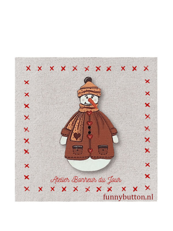Sneeuwman met oranje jas