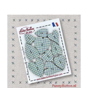 Ruit hart - crĆØme met blauwgroen