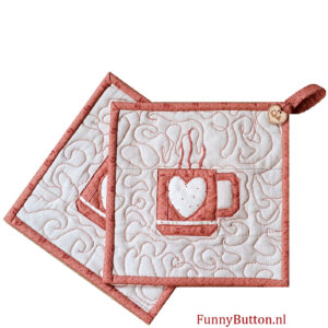 Pannenlappen Beker met Hart - Quiltpakket