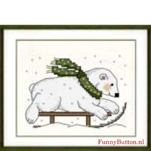 Groene winter Beer Borduurpakket
