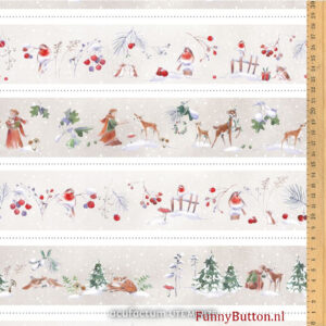 stof wit - BW-Stoff Streifen Winterzeit - 3523-2034 Acufactum
