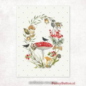 stof crème label - paddenstoelen krans - 35441 acufactum